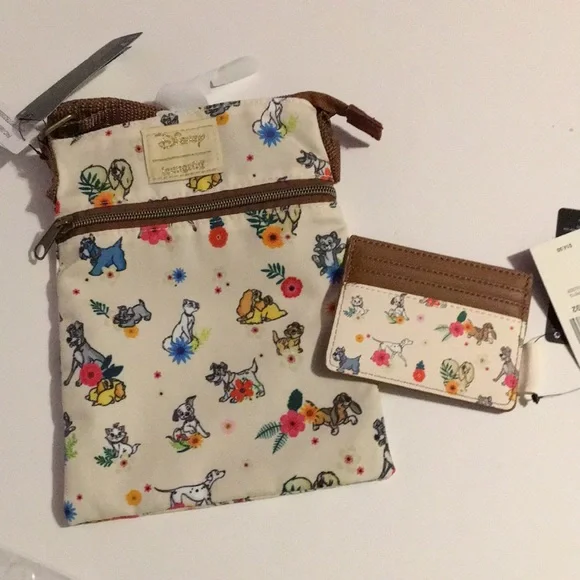 Disney Pets Floral Crossbody Bag and Card Holder - Picture 1 of 9